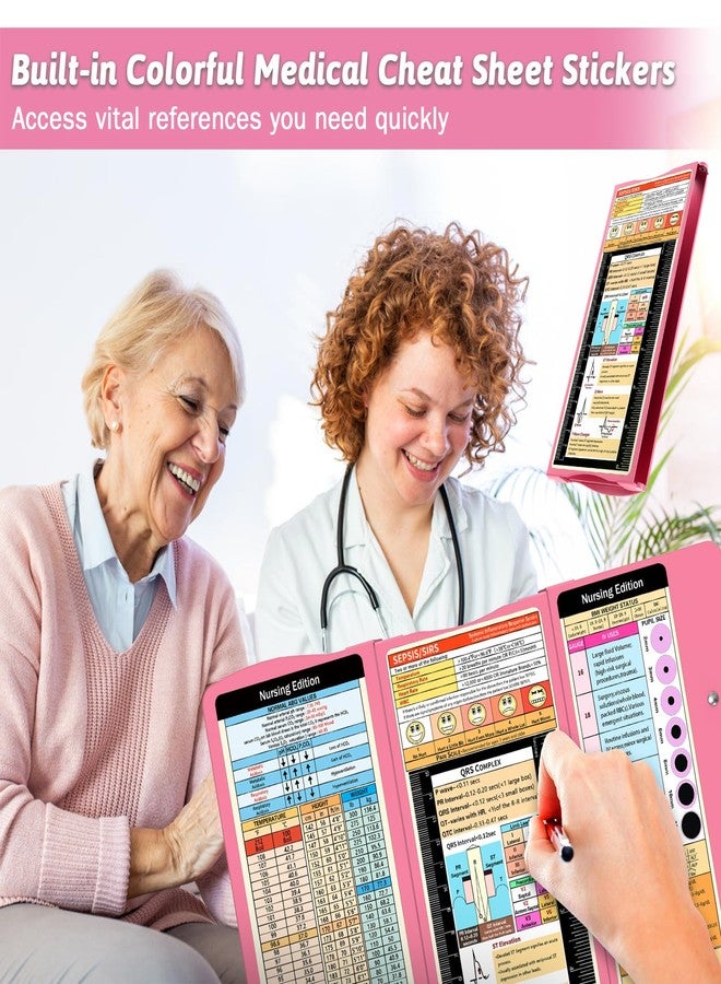Trustnice Nursing Clipboard Foldable Clipboard Medical: Edition Cheat Sheets Aluminum 3 Layers Foldable Clipboards Nursing Pocket Size Profile Clip Nurse Clipboards Notepad for Nurses Students and Doctors - Image 3